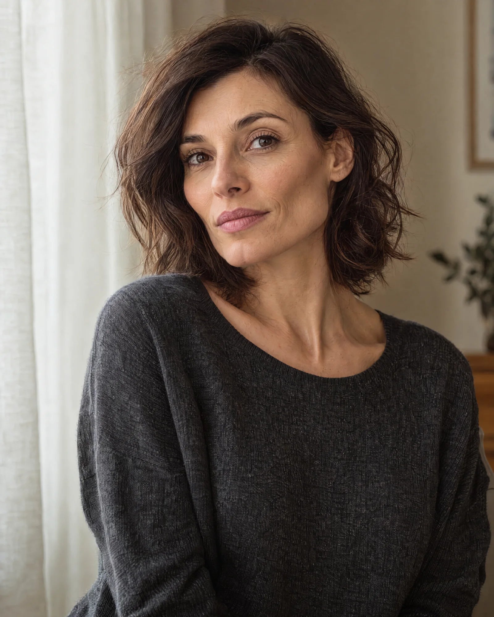 Portrait d'une femme avec des détails naturels de la peau