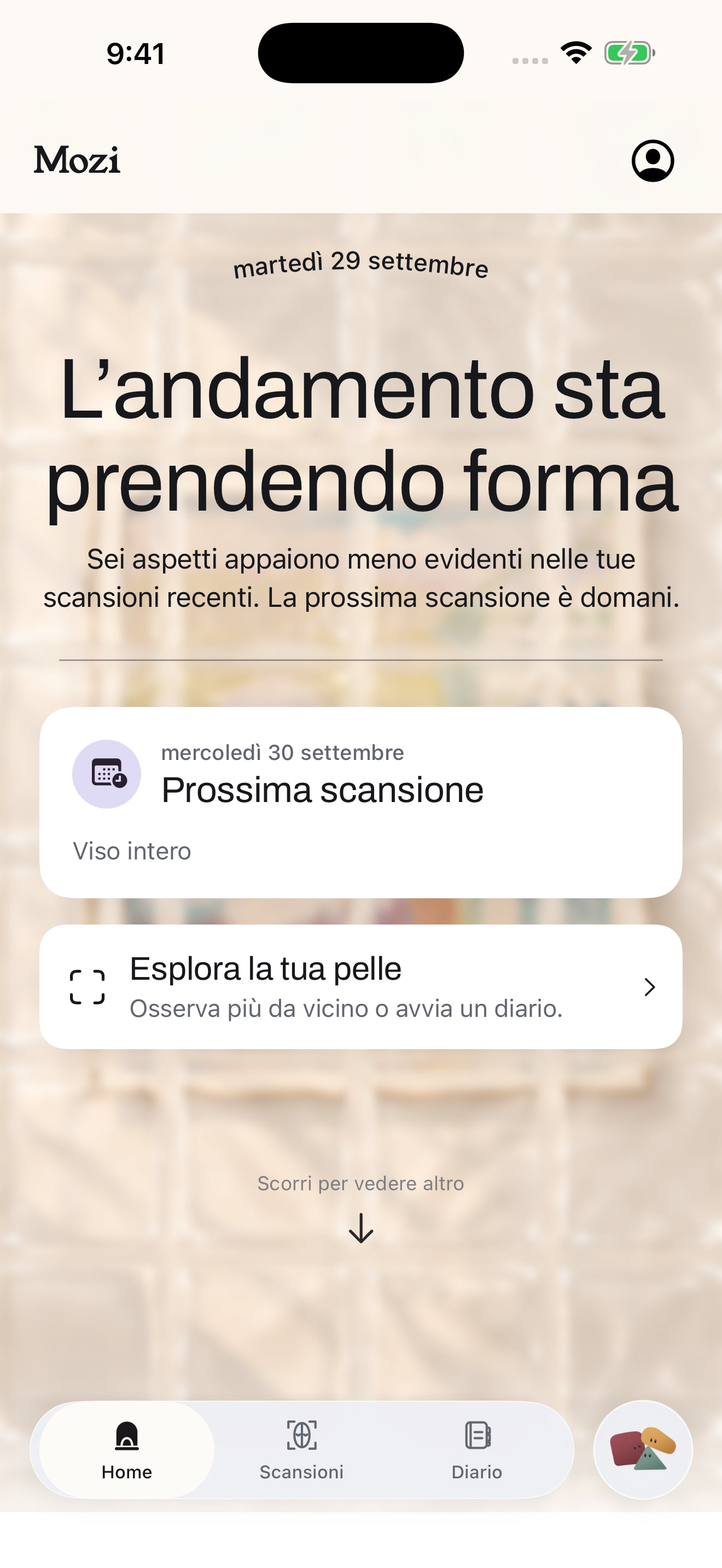 Schermata Home di Mozi